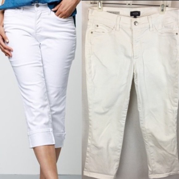 NYDJ White Dayla Capri Pants From Not Your Daughter’s Jeans 10P - Picture 1 of 8